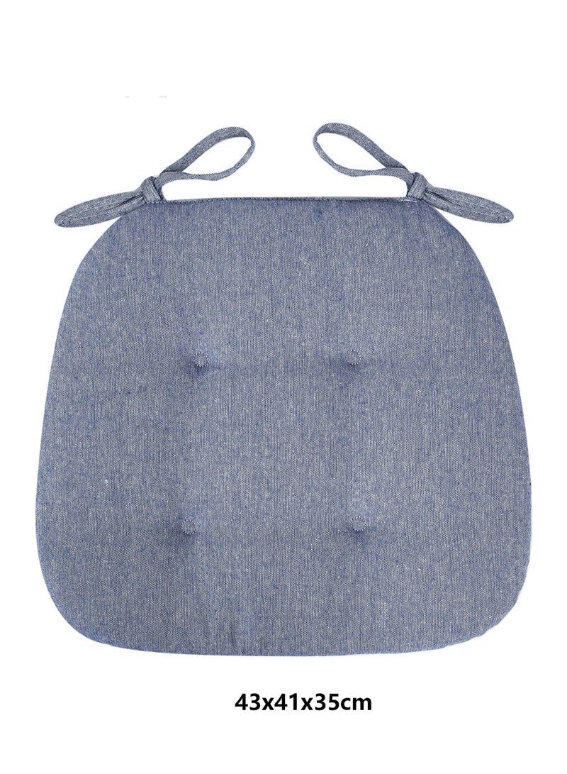 Japanese Style ocks Cushion Chair Cushion Fabric Breathable Student Chair Cushion Nordic Stool Dining Table Chair Office Cushion (blue) - Image 2